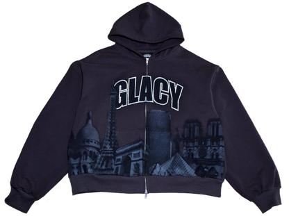 GLACY PARIS ZIP HOODIE
